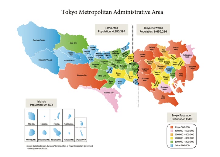 Tokyo population distribution