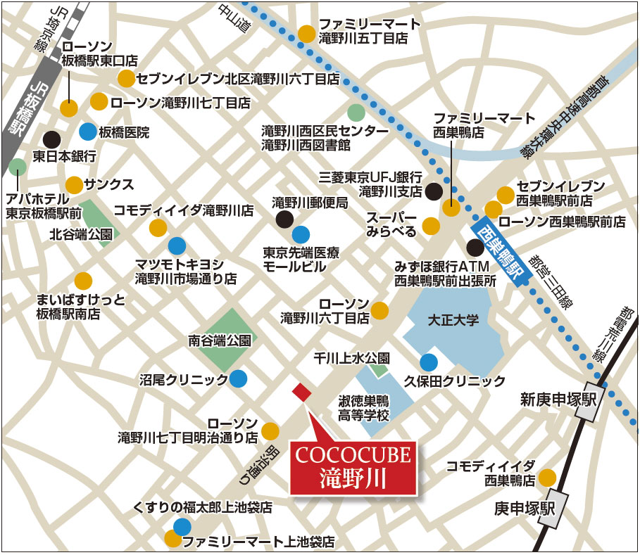 ココキューブ滝野川詳細マップ