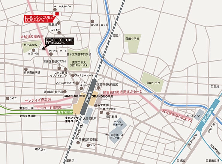 ココキューブ蒲田Ⅱ詳細マップ